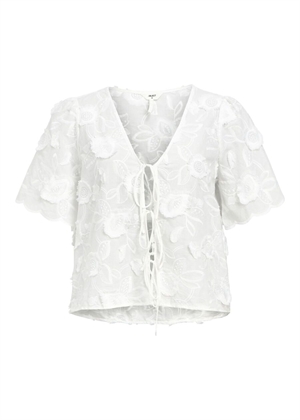 Mini ss v-neck bluse Hvid Object 